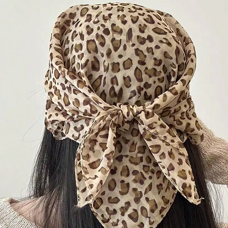 Women's Fashion Retro Leopard Print Headscarf American Style Hip-hop Street Punk Headscarf