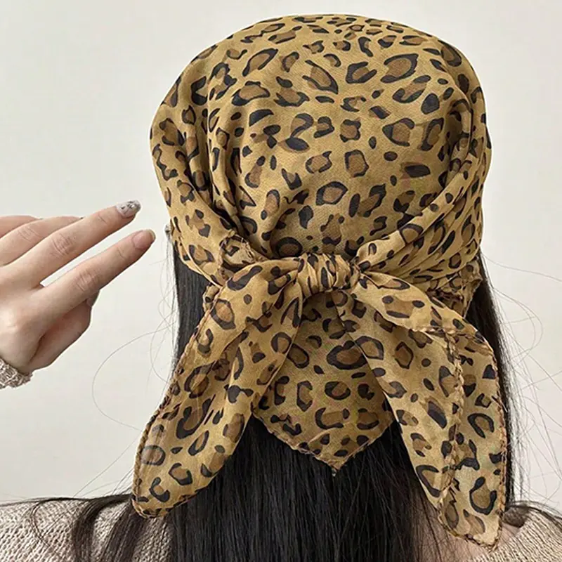 Women's Fashion Retro Leopard Print Headscarf American Style Hip-hop Street Punk Headscarf