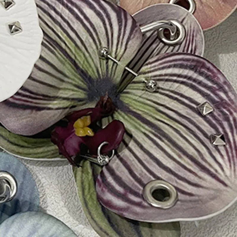 Creative Beautiful Phalaenopsis Cloth Keychain Simulation Flowers Keyring Phone Charms Elegant Bag Pendant Accessories Gift