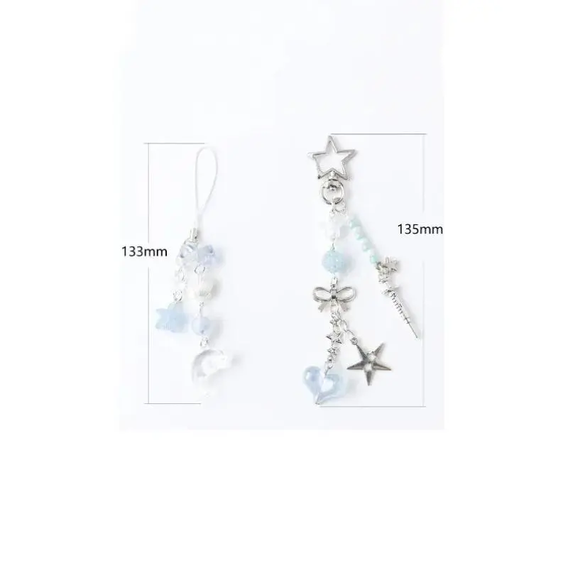Cute Dolphin Pearls Pendant Keychain Fashion Beaded Mobile Phone Chain Sweet Exquisite Backpack Decoration Accessories Gifts