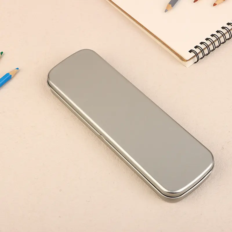 Iron Pen Box Spacious Metal Pencil Stationery Box Rectangular Heavy Duty Fountain Pen Case for Students