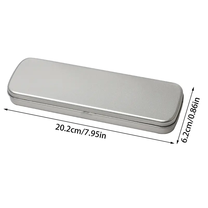 Iron Pen Box Spacious Metal Pencil Stationery Box Rectangular Heavy Duty Fountain Pen Case for Students