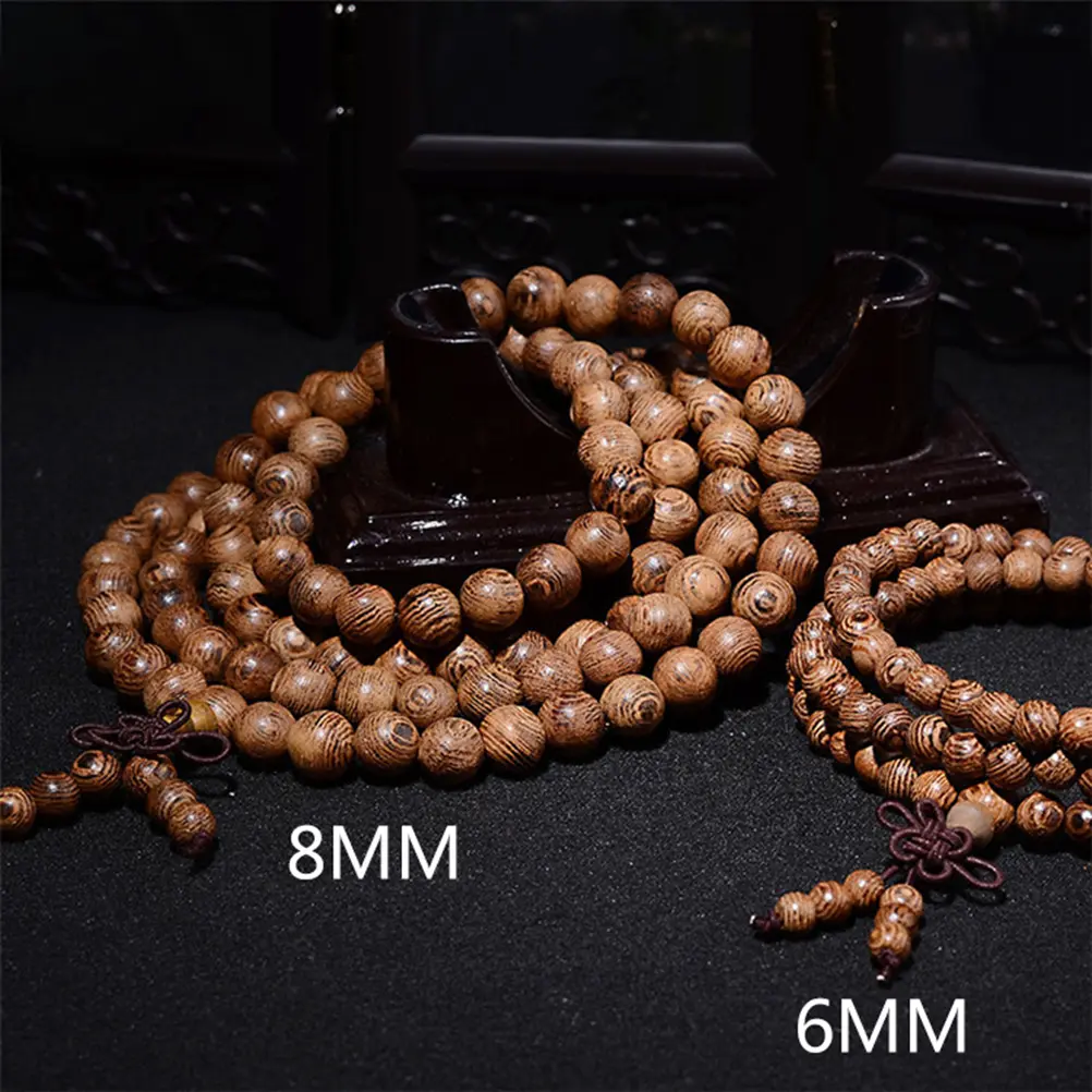 Multilayer Wenge Prayer Beads Tibetan Buddhist Mala Buddha Bracelet Rosary 108 Wooden Beaded For Women Men