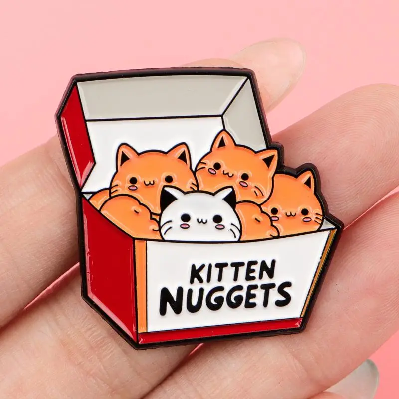 Kawaii Cat Enamel Pin Cartoon Raccoon Brooches On Clothes Badge Bag Clothes Lapel Woman Men Jewelry Gifts