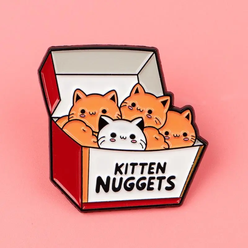 Kawaii Cat Enamel Pin Cartoon Raccoon Brooches On Clothes Badge Bag Clothes Lapel Woman Men Jewelry Gifts