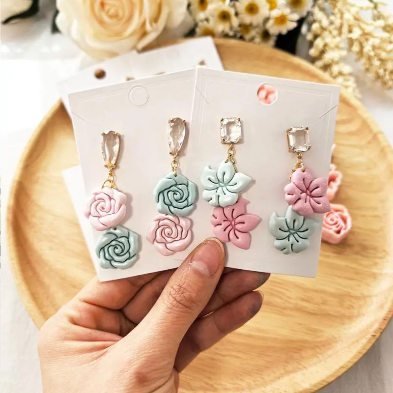 Floral Polymer Clay Cutters Flowers Leaf Shaped Earrings Dangle Clay Jewelry Pottery Clay Cutter Tools
