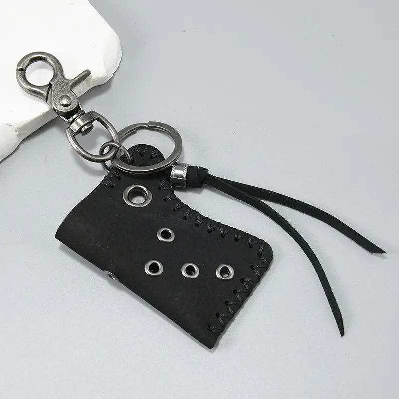Retro Personalized Cowhide Keychain With Sturdy Handmade Pouches Handmade Waist Hanging Keyring Igniter Keychain Bag Gifts