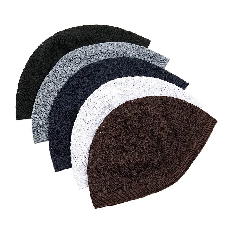 Winter Knitted Beanie Hat Turkish Muslim Men Women Prayer Hats Unisex Beanies Cap Warm Islamic Ramadan Men's Wrap Head Caps