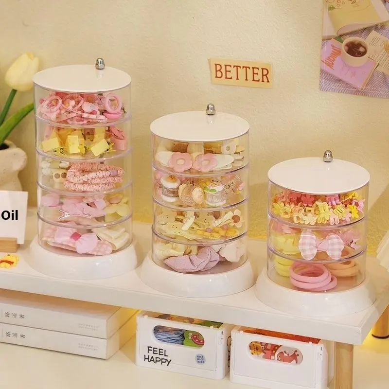 3/4/5-Layer Rotating Jewelry Organizer - Plastic Multi-Tier Storage Box, Transparent Hair Ring Display For Dressing Table