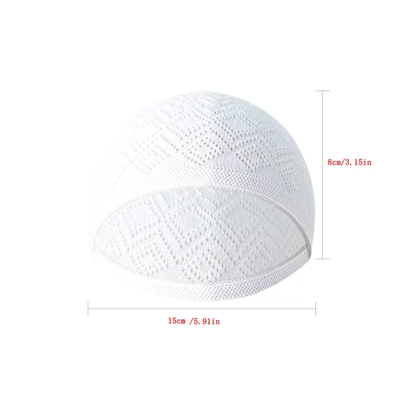 Winter Knitted Beanie Hat Turkish Muslim Men Women Prayer Hats Unisex Beanies Cap Warm Islamic Ramadan Men's Wrap Head Caps