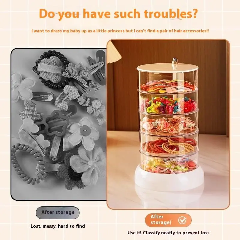3/4/5-Layer Rotating Jewelry Organizer - Plastic Multi-Tier Storage Box, Transparent Hair Ring Display For Dressing Table