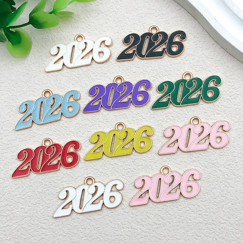 10/20/30pcs 2026 Charms Alloy Number Pendant For DIY Graduation Bracelet Necklace Earrings Keychain Jewelry Making Accessories