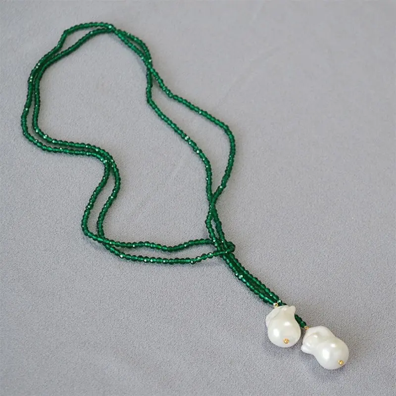 Stylish Sweater Chain Necklace with Imitation Pearls and Irregular Neck Design; Lovely Gift for Women and Girls.
