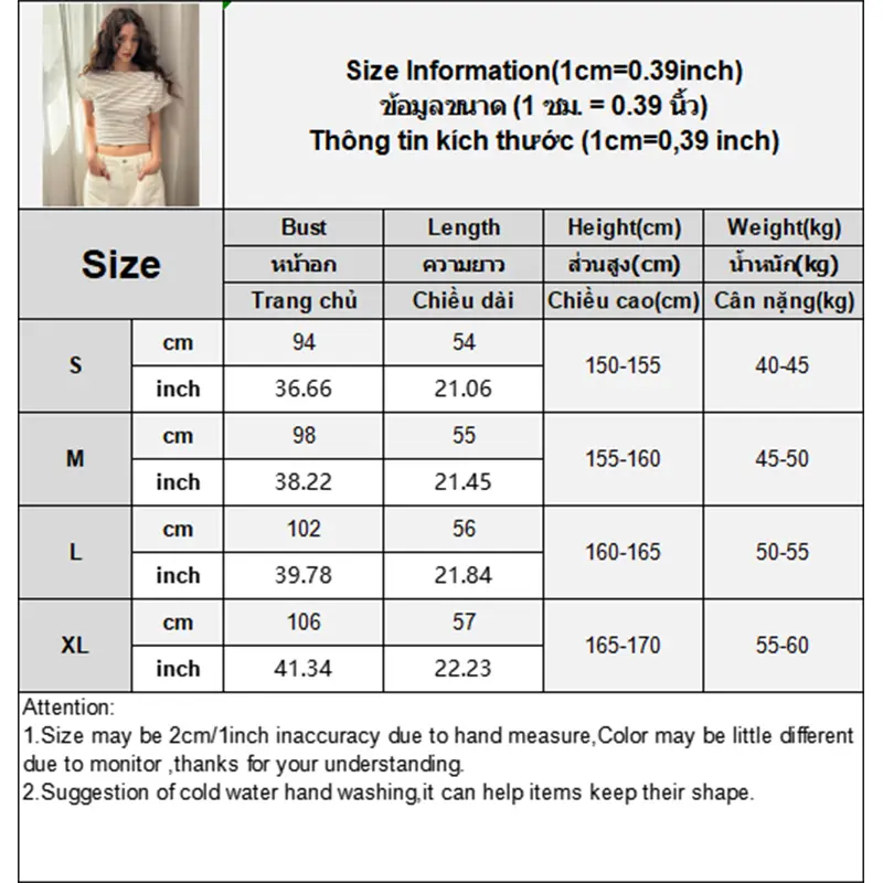 Sloping Shoulders Striped Short-Sleeved T-shirt Women Summer Casual Cropped Top