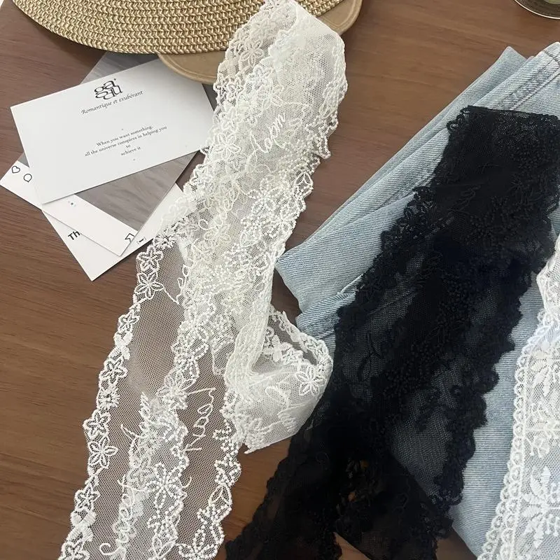 Exclusive Y2K Style Long Floral Lace Bow Belt; Suitable for Dress and Jeans; Also Works as Hair Band or Lace Scarf.