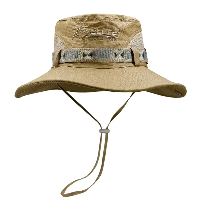 Mesh Fisherman Summer Hat for Men, Wide Brim Bucket Hat for UV Protection & Outdoor Activities