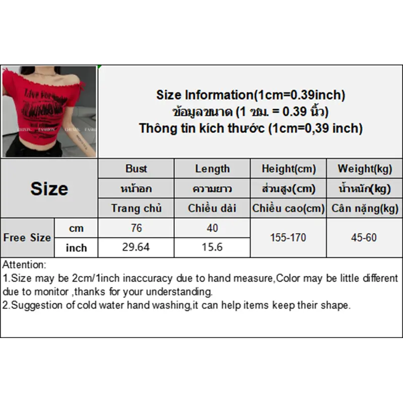Summer Fashion Slim Fit One Shoulder Sexy Knot Elastic Red T-Shirt For Women