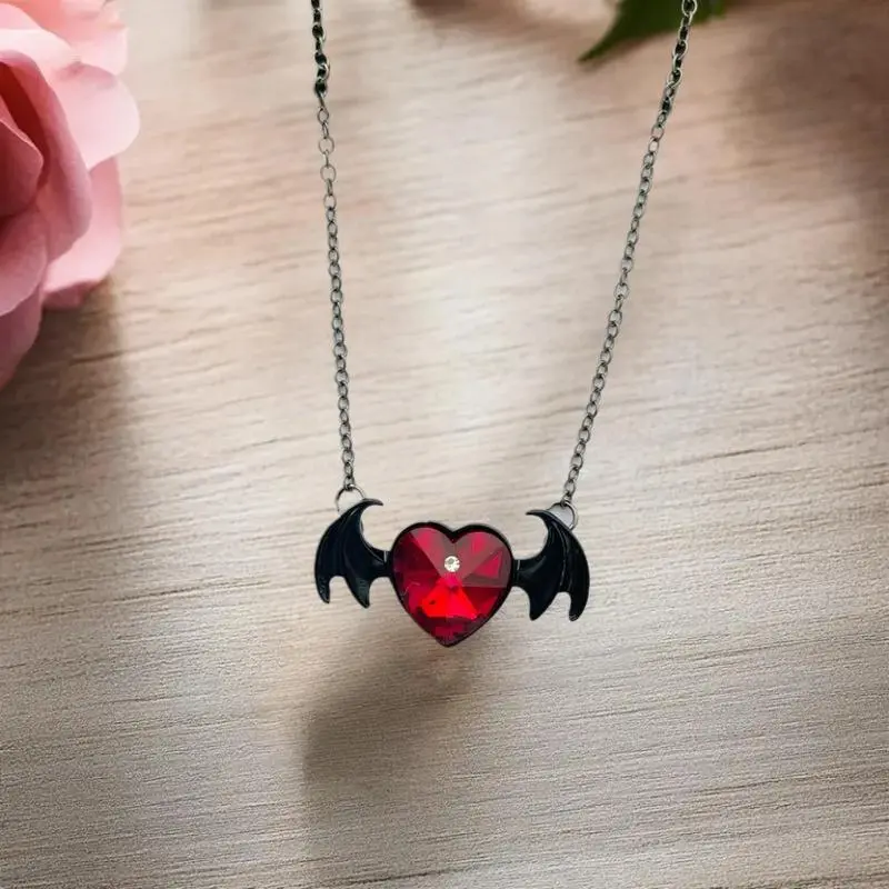 Gothic Vampire Bat Necklace Urn Necklace Keepsake Pet Ashes Memorial Pendant Bat Charm Choker