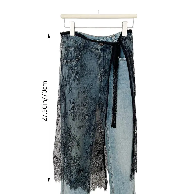 Uniquelace Vintage Flower Layered Spring Collection Apron Skirt Tulle Tie Up See Through Hip Covering Skirt Half Length Skirt
