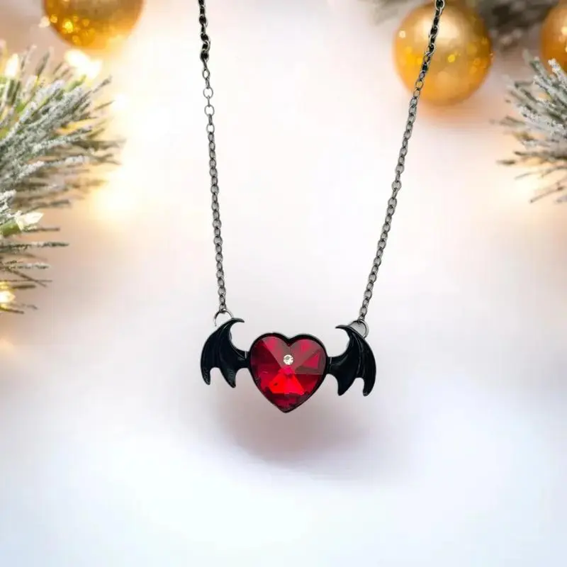Gothic Vampire Bat Necklace Urn Necklace Keepsake Pet Ashes Memorial Pendant Bat Charm Choker