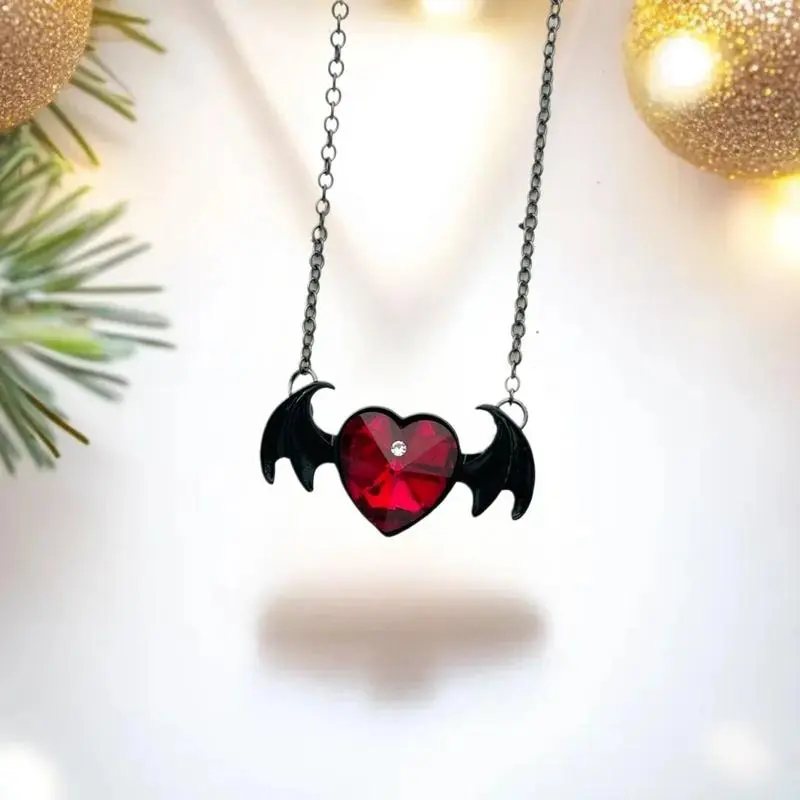 Gothic Vampire Bat Necklace Urn Necklace Keepsake Pet Ashes Memorial Pendant Bat Charm Choker