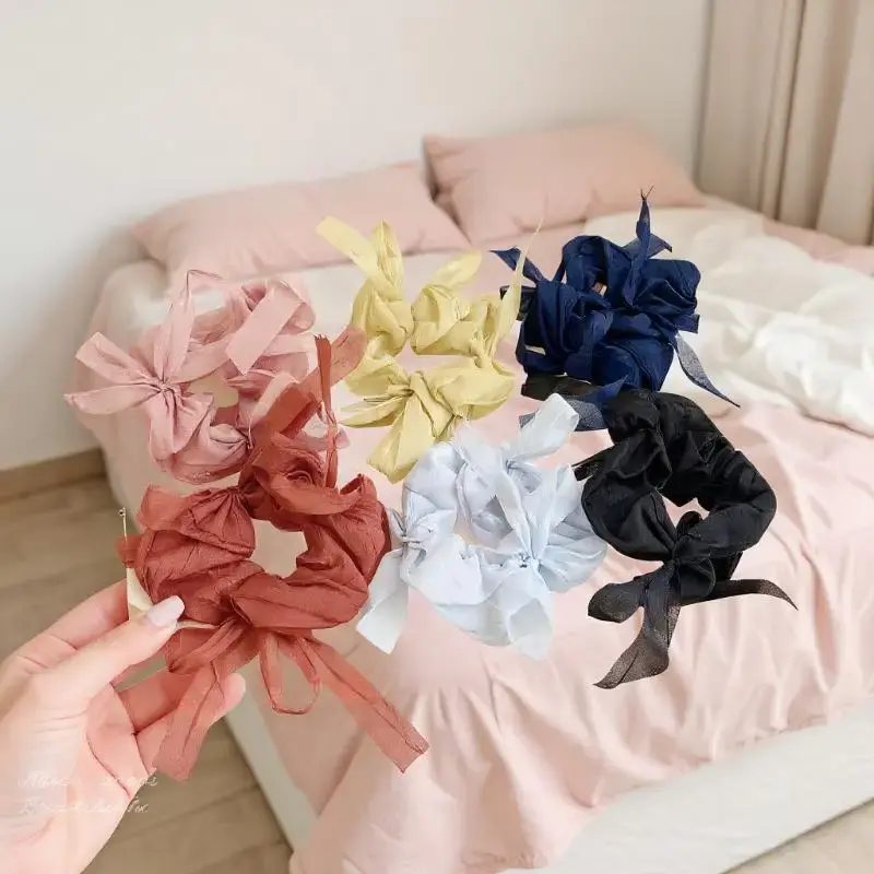 Women's Hair Band Sweet French Bow Large Intestine Scrunchie Rubber Band Women's Intestines Hair Rope Kawaii Hair Accessories