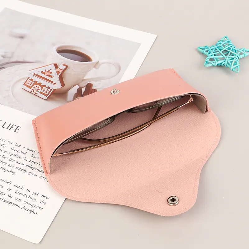 Glasses Box Solid Color High-end Leather Sunglasses Myopia Glasses Pressure Resistant Sunglasses Boxs Glasses Bags