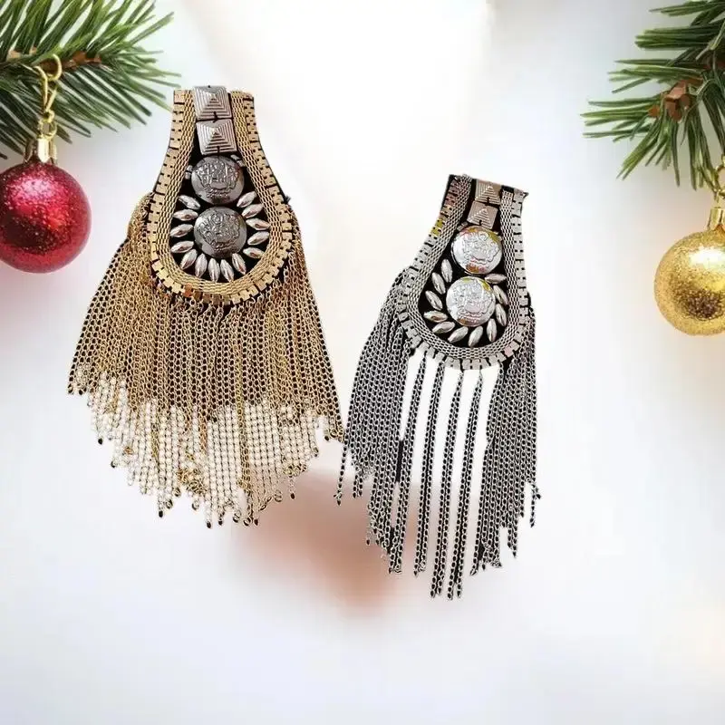 1Pc Fashion Handmade Shoulder Jewelry Tassel Rhinestones Epaulettes Clothing Accessories Brooch Epaulet Shoulder Brooches Gift