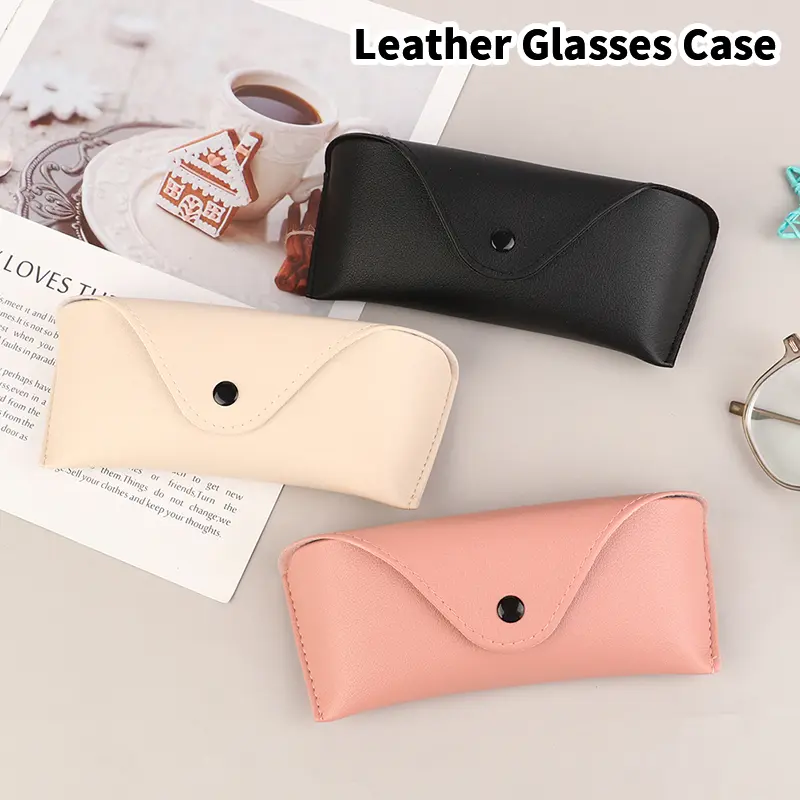 Glasses Box Solid Color High-end Leather Sunglasses Myopia Glasses Pressure Resistant Sunglasses Boxs Glasses Bags