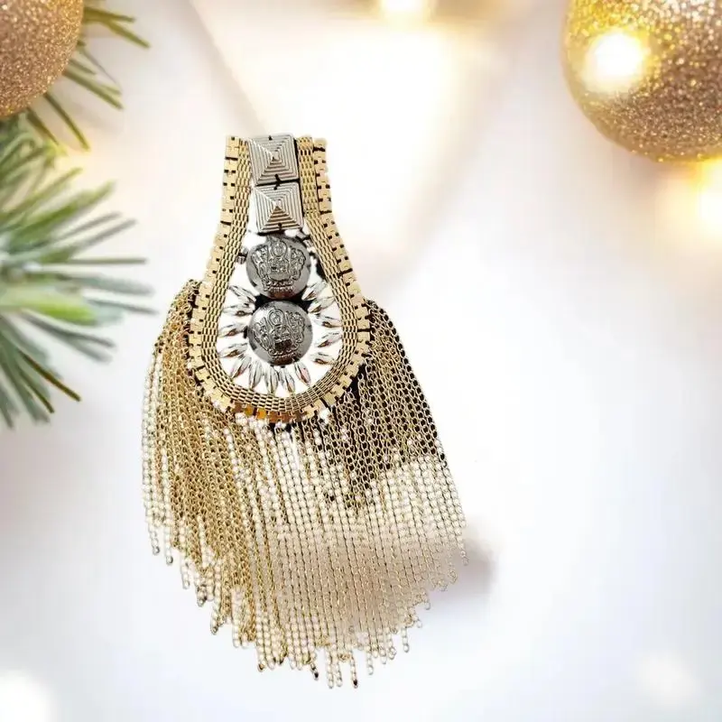 1Pc Fashion Handmade Shoulder Jewelry Tassel Rhinestones Epaulettes Clothing Accessories Brooch Epaulet Shoulder Brooches Gift