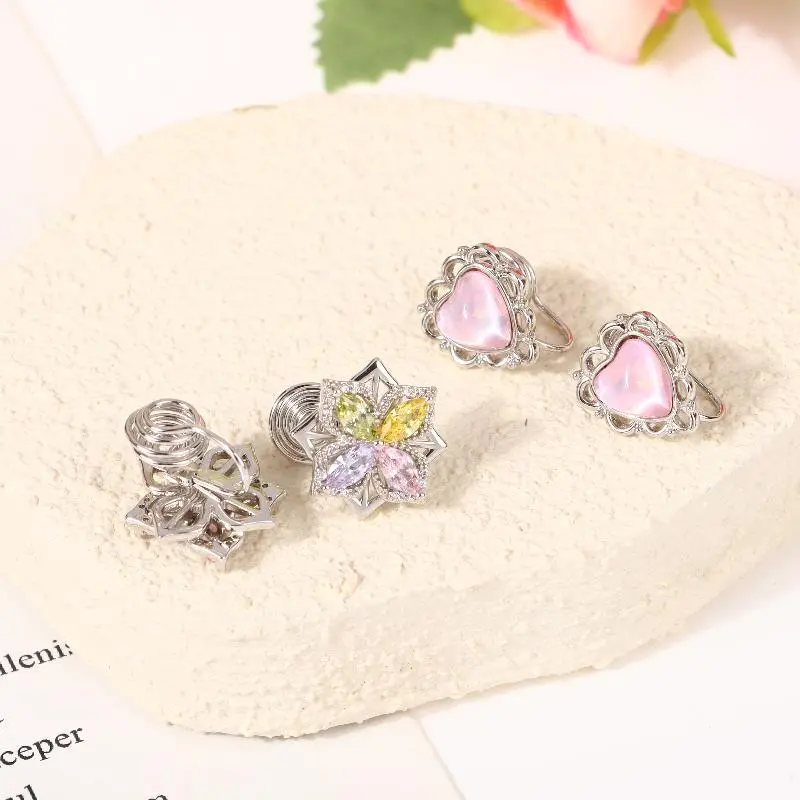 Stylish Zircon Heart Ear Cuff Without Piercing, Fashion Earings for Women No Hole