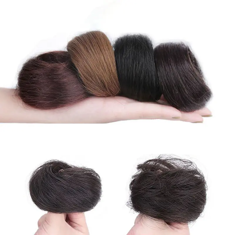 Synthetic Hair Bun Curly Straight Hair Messy Bun Scrunchies Updo Hair Bands Elastic Band Hairpieces For Women Volume Fringe Fake
