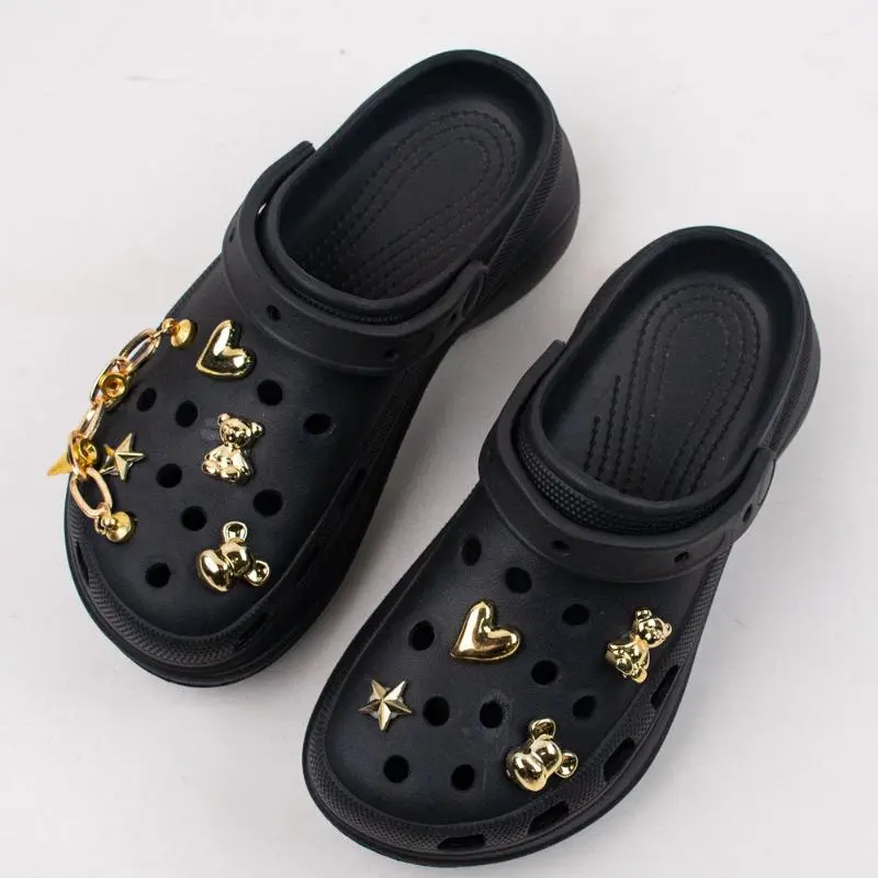 Little Bear Bow Shoe Décor Charm Set: Stylish Detachable Sandals Buckle, Do-it-yourself Shoe Accessories