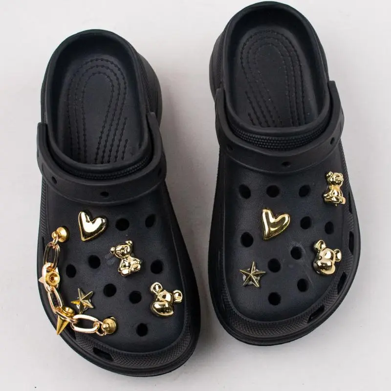 Little Bear Bow Shoe Décor Charm Set: Stylish Detachable Sandals Buckle, Do-it-yourself Shoe Accessories