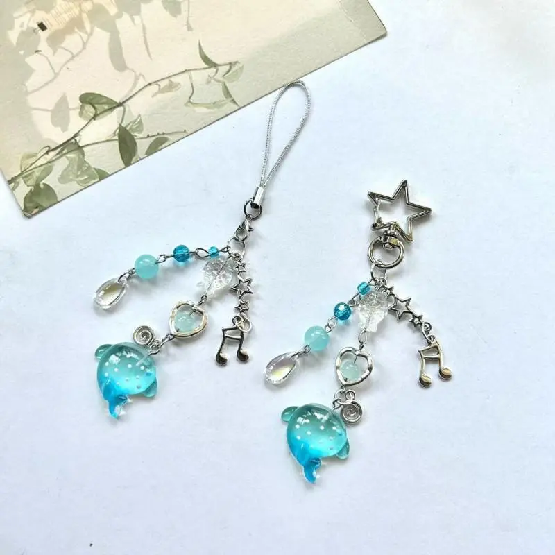 1 Piece Phone Lanyard Keyring Ocean Series Summer Small Fish Star Charm Keychain Bag Pendant Accessory Aesthetic Y2k Jewelry