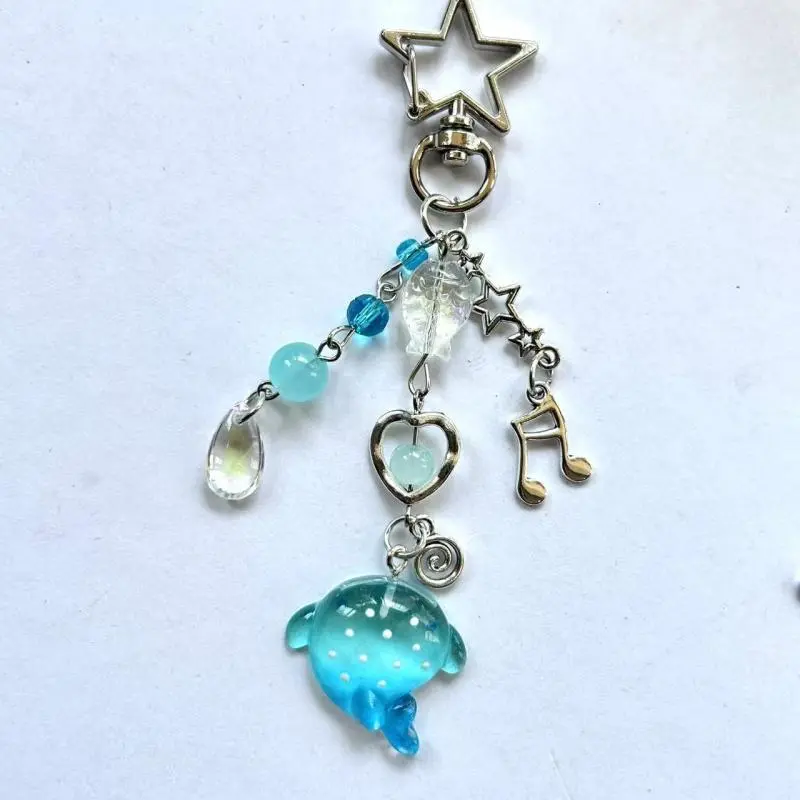 1 Piece Phone Lanyard Keyring Ocean Series Summer Small Fish Star Charm Keychain Bag Pendant Accessory Aesthetic Y2k Jewelry