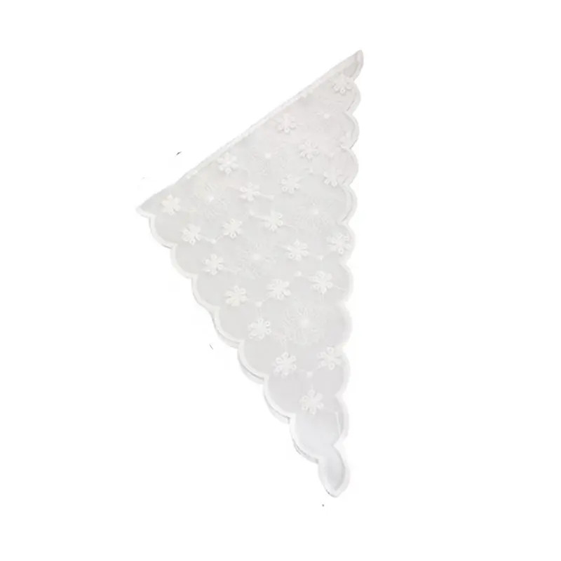 Vintage White Mesh Lace Flower Triangle Scarf Hair Band Hair Tie Hair Wrap Headband Cute Outing Hair Accessories