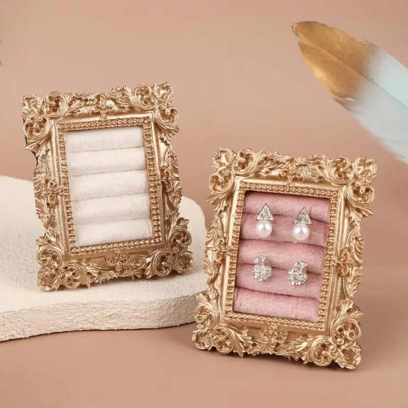 Old-world Charm Square Ring and Earring Stand, Storage Display Tray, Window Dressing Prop, Photography Background