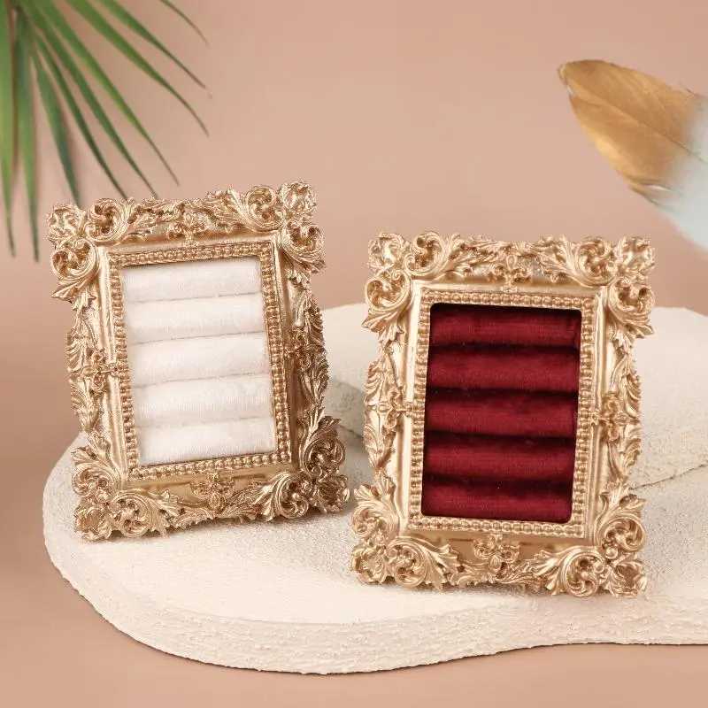 Old-world Charm Square Ring and Earring Stand, Storage Display Tray, Window Dressing Prop, Photography Background