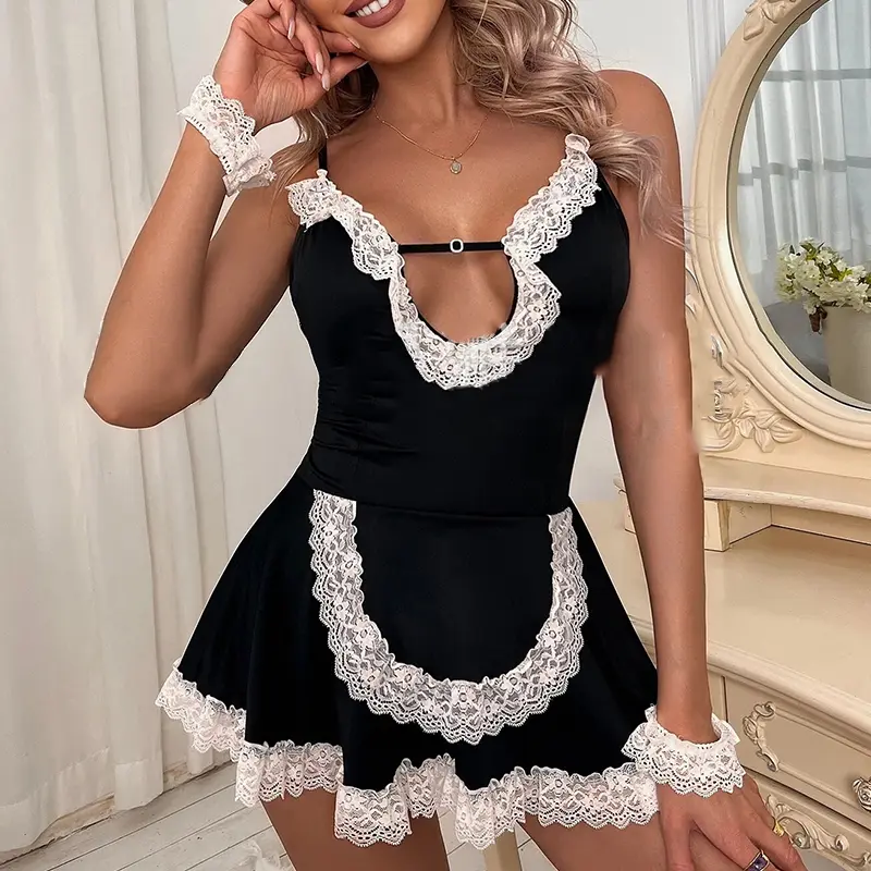 Versatile Women's Underwear Lace Maid Sex Set Large New Maid Uniform Set