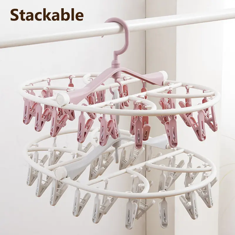 8/32 Sock Clip Multifunctional Sock Drying Clip Cloth Hanger Household Sock Drying Clip 12 Sock Clip Foldable Sock Drying