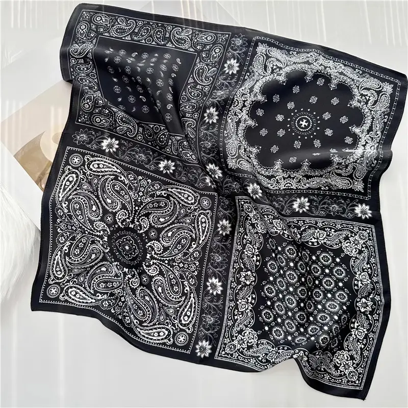 Cashew Flower Small Square Scarf Silk Scarf Women New Style Scarf Women High-end Neck Neck Strap Decoration