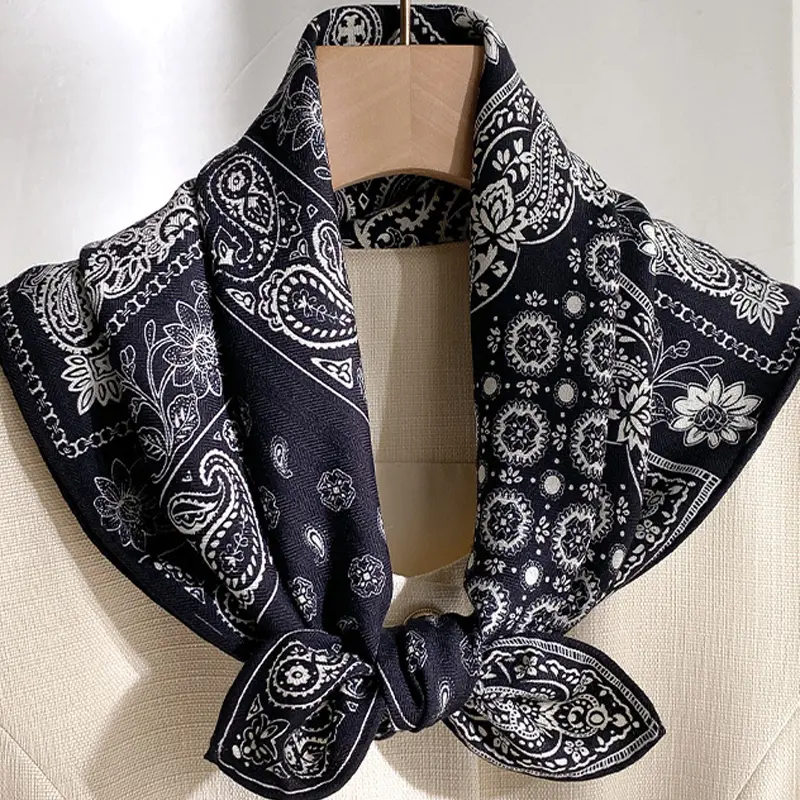 Cashew Flower Small Square Scarf Silk Scarf Women New Style Scarf Women High-end Neck Neck Strap Decoration