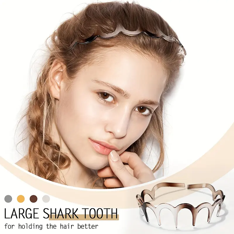 Korean Designed U-Shape Women's Hairbands; Non-Slip Plastic Hoops; Fluffy Top Headbands with Fixed Teeth Hair Band Accessories.