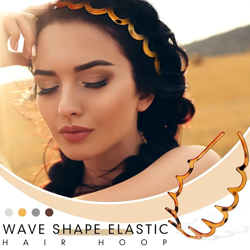 Korean Designed U-Shape Women's Hairbands; Non-Slip Plastic Hoops; Fluffy Top Headbands with Fixed Teeth Hair Band Accessories.