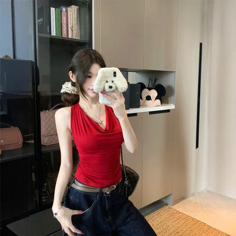 Pure Desire Style Sexy Camisole Women's Summer Backless Chain Sleeveless Tops