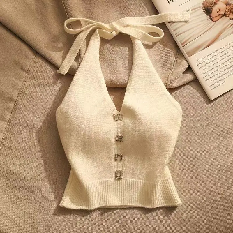 Pure Desire Style Sexy Camisole Women's Summer Backless Chain Sleeveless Tops