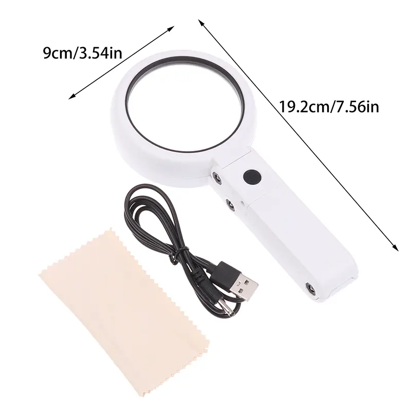 Dual Power 11x 5x Magnifier with LED Light, Versatile Handheld or Desk-Top for Reading and Maintenance