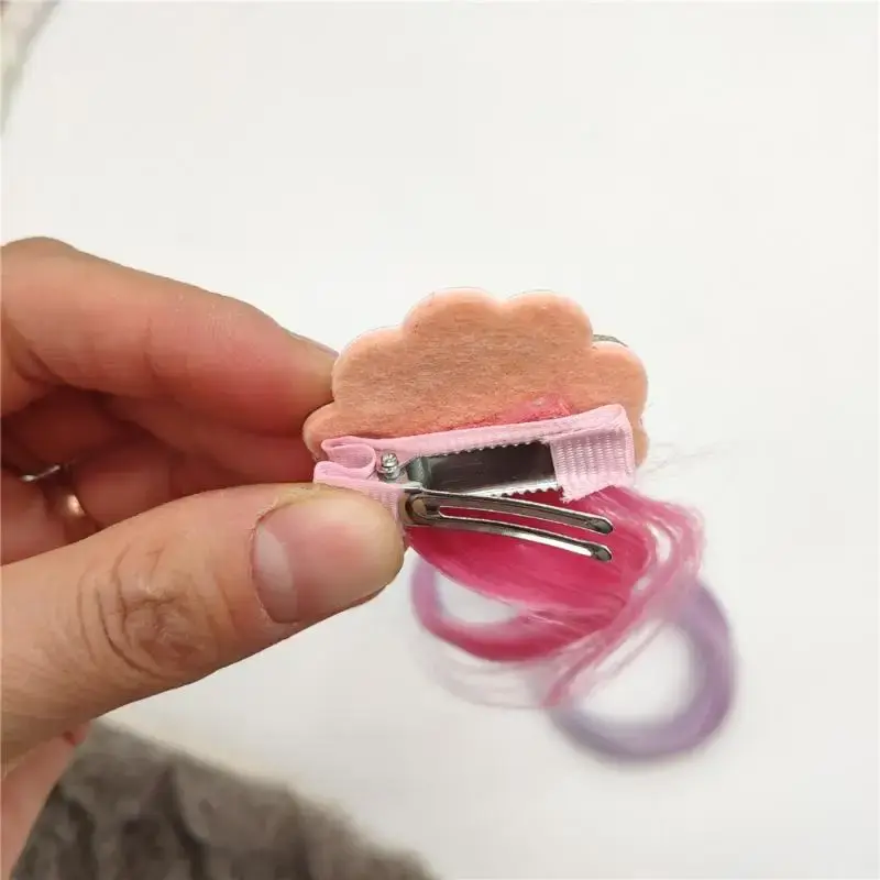 Girls Mermaid Wigs Hairpins Ponytail Kids Rainbow Shell Hair Clip Hair Extension Colorful Wig Twist Braider Hair Accessories
