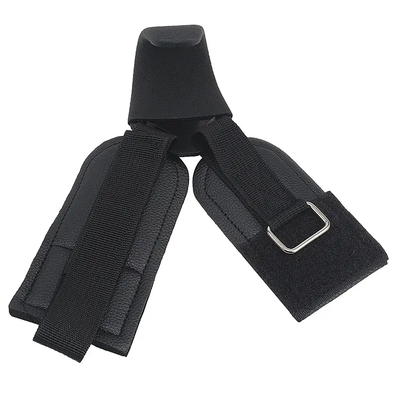 Leather Weight Lifting Hook Gym Fitness Weightlifting Non-slip Heavy Duty Steel Strong Load Capacity Wrist Strap Hook Pull-up